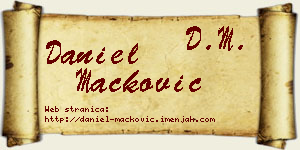 Daniel Mačković vizit kartica
